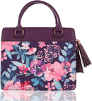 Blessed Purple Floral Faux Leather Purse-style Bible Cover
