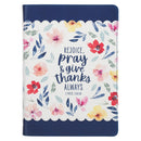 Give Thanks Blue Floral Faux Leather Classic Journal