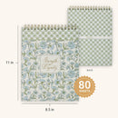 Strength and Dignity Blue Cottage Garden Spiral Notepad - Proverbs 31:25