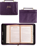 Amazing Grace Purple Faux Leather Fashion Bible Cover, Large