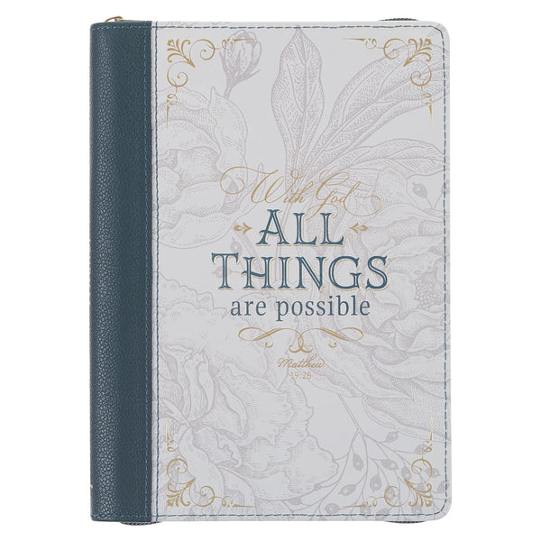 With God All Things are Possible Mathew 19:26 Zipper Journal #JL683