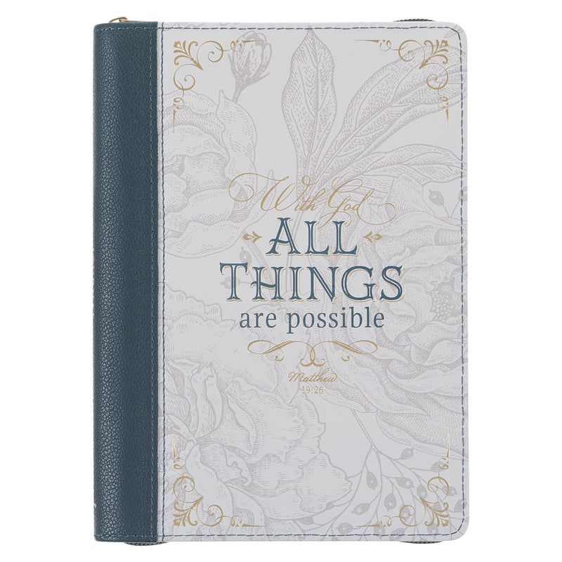 With God All Things are Possible Mathew 19:26 Zipper Journal