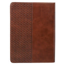 Be Strong and Courageous Saddle Tan Handy-sized Faux Leather Journal - Joshua 1:9
