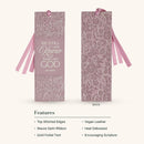 Be Still and Know Dusty Mauve Faux Leather Bookmark - Psalm 46:10