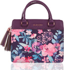 Blessed Purple Floral Faux Leather Purse-style Bible Cover