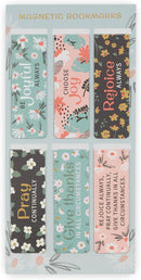 Joy Mint Floral Magnetic Bookmark Set - 1 Thessalonians 5:16-18