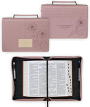 Always Be Joyful Dusty Mauve Bible Cover, Large