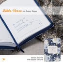 Strength & Dignity Journal, Blue Floral Faux Leather with Zipper Closure
