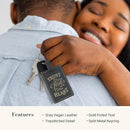 Trust in the Lord Charcoal Gray Faux Leather Keychain
