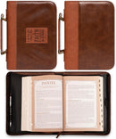 Stand Firm Two-tone Brown Faux Leather Classic Bible Cover