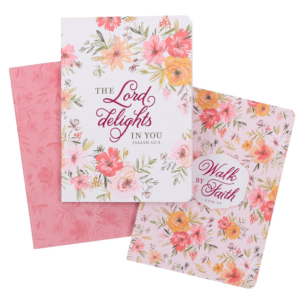 Walk by Faith/The Lord Delights, Set of 3 Notebooks