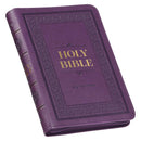 KJV Bible Compact Purple Faux Leather w/ Zippered Closure