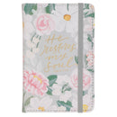 He Restores My Soul Green Floral Faux Leather Hardcover Notebook with Elastic Closure
