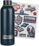 Strong and Courageous Blue Stainless Steel Water Bottle - Joshua 1:9