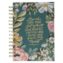 Love the Lord Teal Floral Wirebound Journal