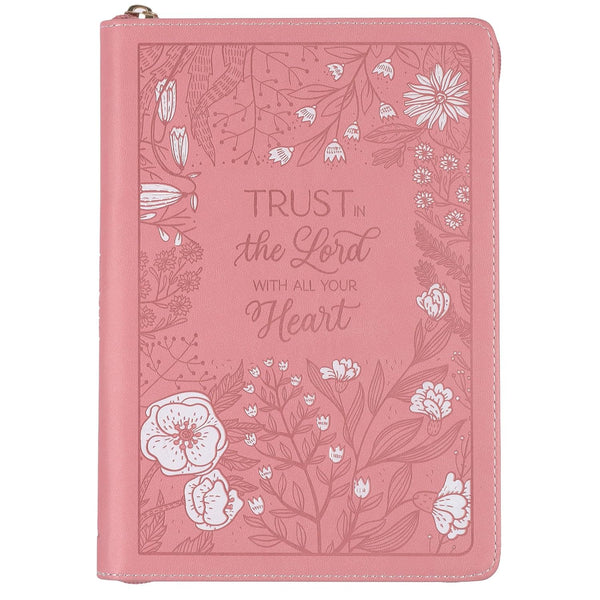 Trust in the Lord Journal, Pink, with Zipper Closure