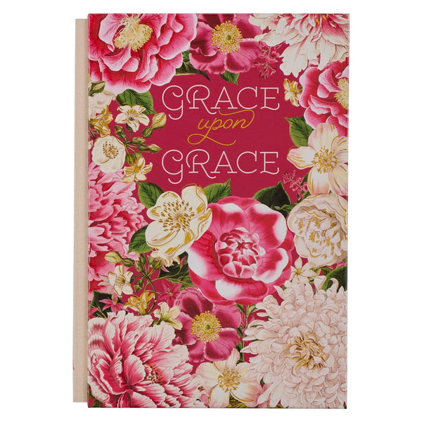 Grace Upon Grace Pink Floral Quarter-bound Journal