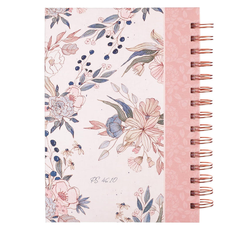 Be Still and Know Pink Floral Wirebound Journal