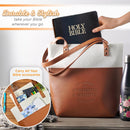 Bible Tote Strength & Dignity Two-tone Toffee and Cream - Prov 31:25