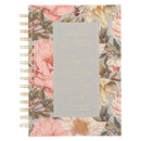 Be Strong and Courageous Delicate Dahlia Spiral Journal - Joshua 1:9