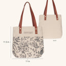 Bible Tote Amazing Grace Natural Floral Canvas - 2 Cor 12:9