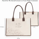 Be Strong and Courageous Floral Canvas Tote Bag - Joshua 1:9