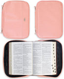 Pink Two Fold Faux Leather Organizer Bible Cover, Large