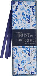Trust in the Lord Blue Botany Faux Leather Bookmark