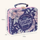 Everything Beautiful Navy Floral Two-fold Organizer Bible Case - Eccles 3:11