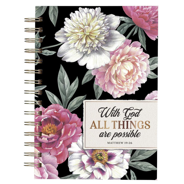 All Things Are Possible Floral Wirebound Journal