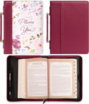 The Plans I Have for You Plum Floral Faux Leather Fashion Bible Cover, Medium