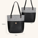 Bible Tote Love Never Fails Two-tone Black and Heather Gray - 1 Cor 13:8