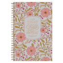 Trust Coral Floral Spiral Notepad - Isaiah 40:31
