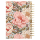 Be Strong and Courageous Delicate Dahlia Spiral Journal - Joshua 1:9
