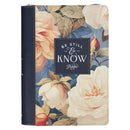 Be Still and Know Serene Roses Faux Leather Journal with Zipper Closure