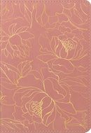 NLT Large Print Thinline Center-Column Reference Bible, Filament Enabled, Pink with Gold Floral