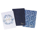 Faith Love and Grace Blue Floral Tile 3 Notebook Set