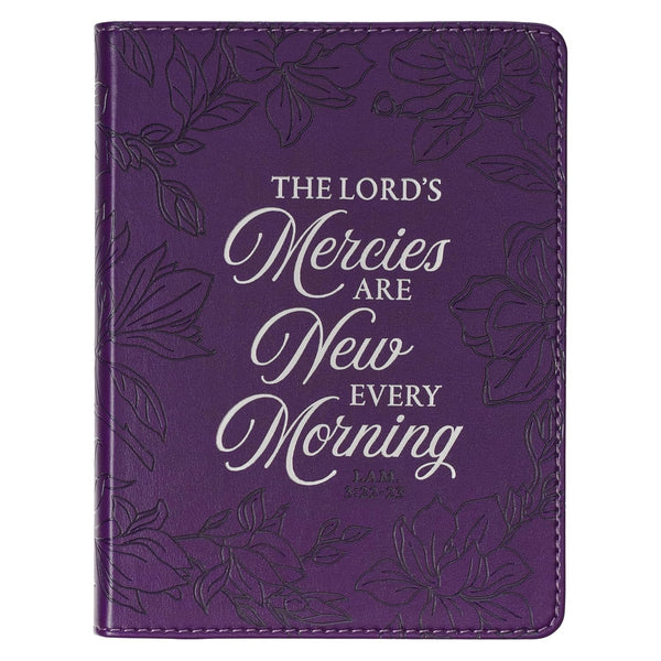 New Mercies Purple Floral Faux Leather Handy-sized Journal
