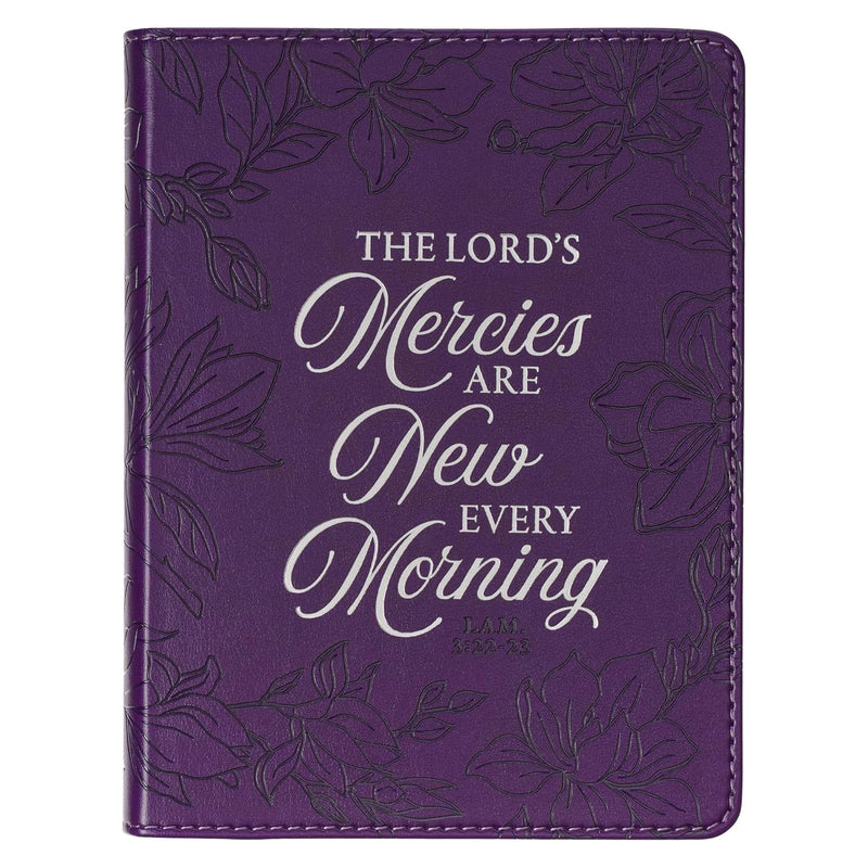 New Mercies Purple Floral Faux Leather Handy-sized Journal