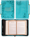 Bible Cover Strength & Dignity Teal, Large