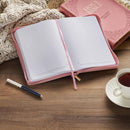 Under His Wings Pink Faux Leather Classic Journal with Zipper Closure