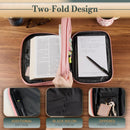 Pink Two Fold Faux Leather Organizer Bible Cover, Large