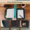 Two-Fold Turquoise Faux Leather Organizer Bible Cover, Extra Large