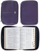 Purple Two Fold Faux Leather Organizer Bible Cover, X-Large