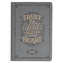 Trust in the Lord Charcoal Faux Leather Classic Journal - Proverbs 3:5