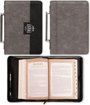 Trust in the LORD Gray and Black Faux Leather Bible Cover