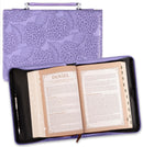 Saved by Grace Hydrangea Lavender Faux Leather Bible Cover, Large