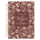Things Are Possible Burgundy Blush Spiral Journal - Matthew 19:26
