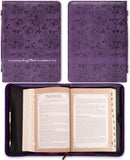 I Can Do All Things Purple Faux Leather Bible Cover, Large