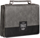 Trust in the LORD Gray and Black Faux Leather Bible Cover